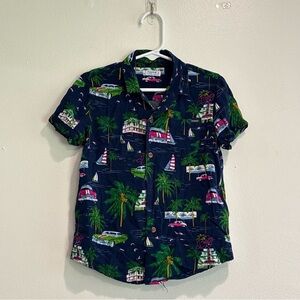 Mayoral 3 years short sleeve button down shirt Miami palm trees cars boy’s
